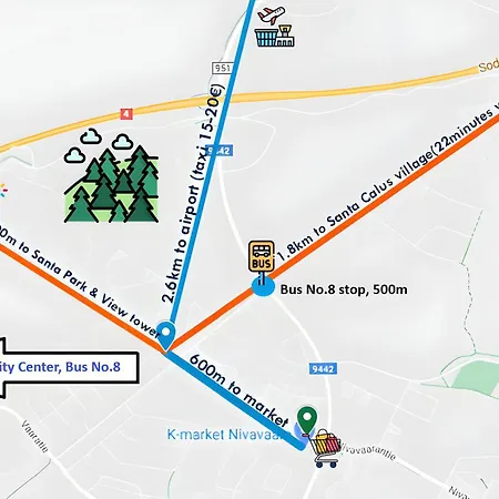 Santa's Row House Apartment Rovaniemi